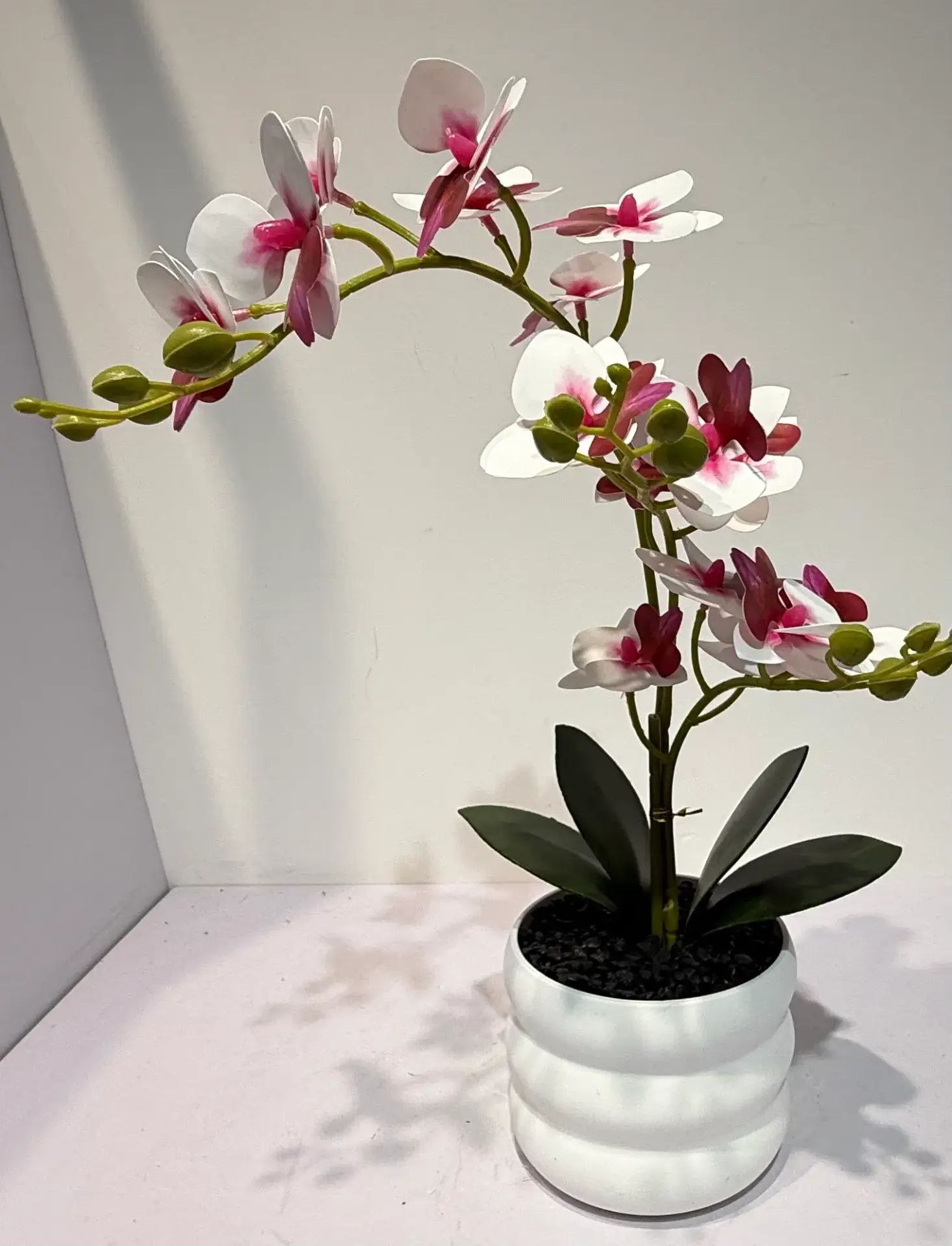 HD002-lifelike vaso orquídea artificial grande