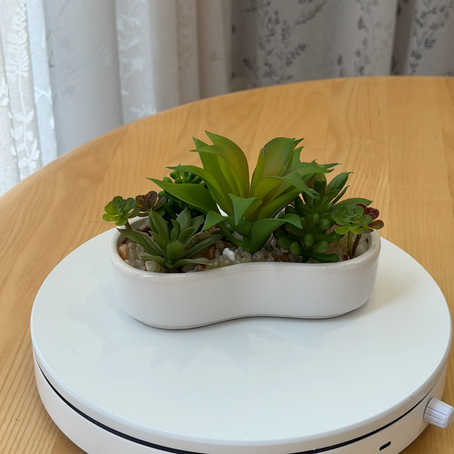 DR0091 (6) profile - Maceta Blanca con Suculentas Artificiales