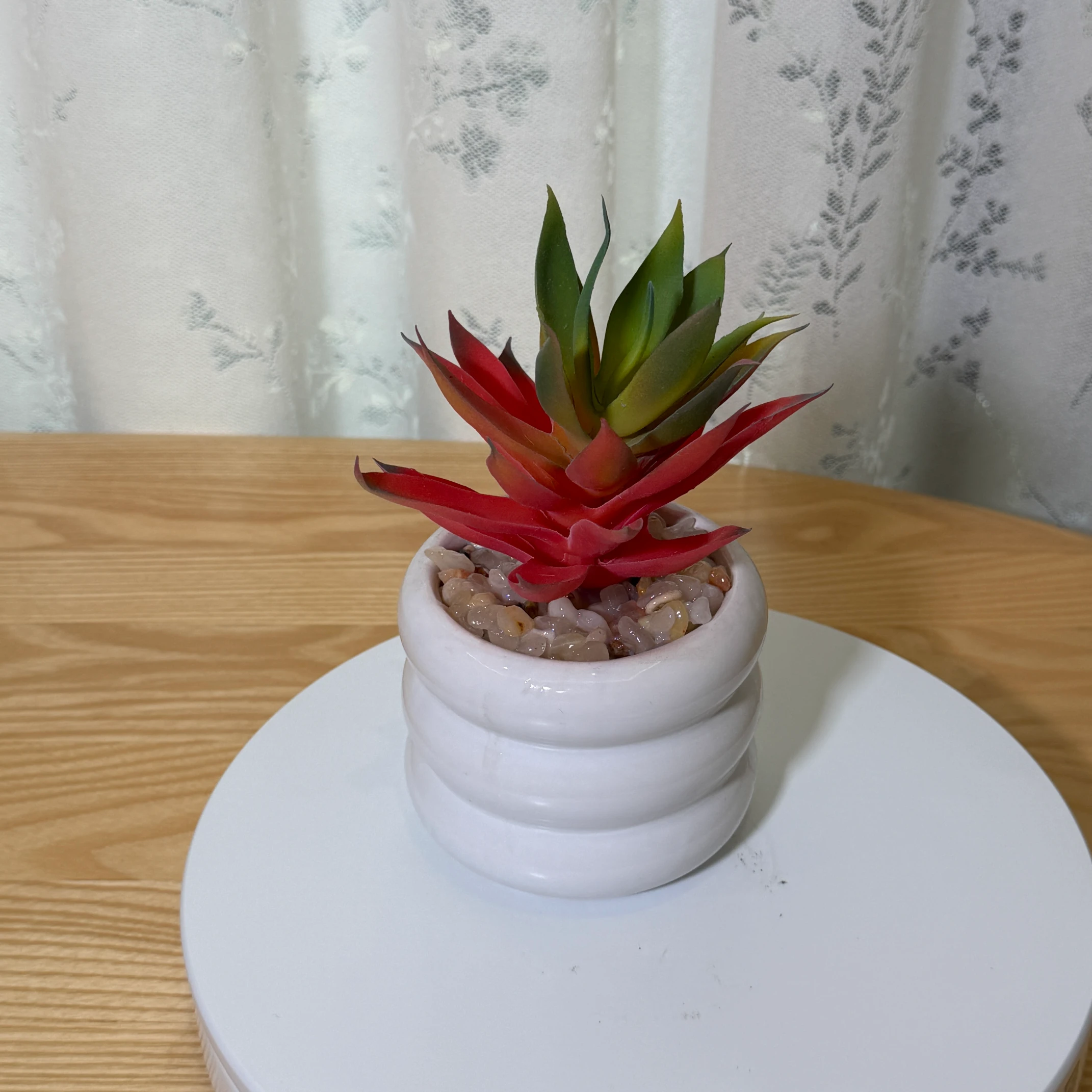 DR0139 (4) - Suculenta Agave Artificial Rojo-Amarillo