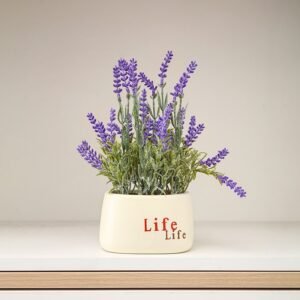 ZH0031 (1) profile - Planta artificial de lavanda en maceta de cerámica Life