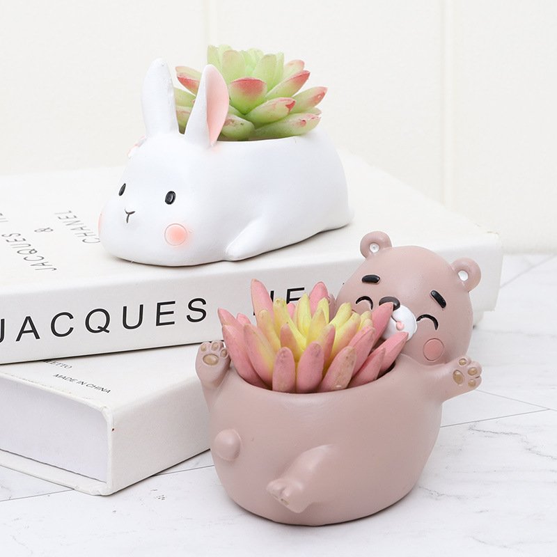 KT0037 (1) - Macetas Animales Kawaii Recostados