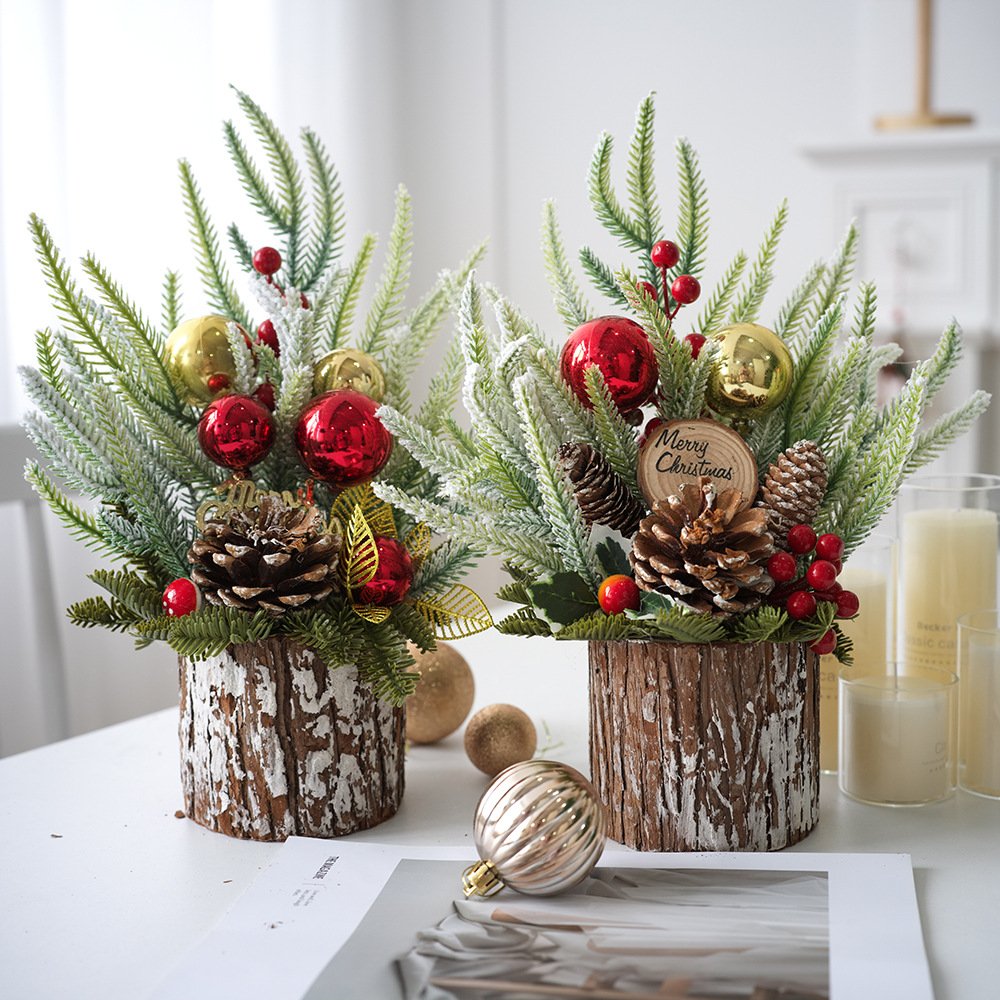 WCH0010 (2) - Arreglo Navideño con Ángel Dorado y Bolas Brillantes